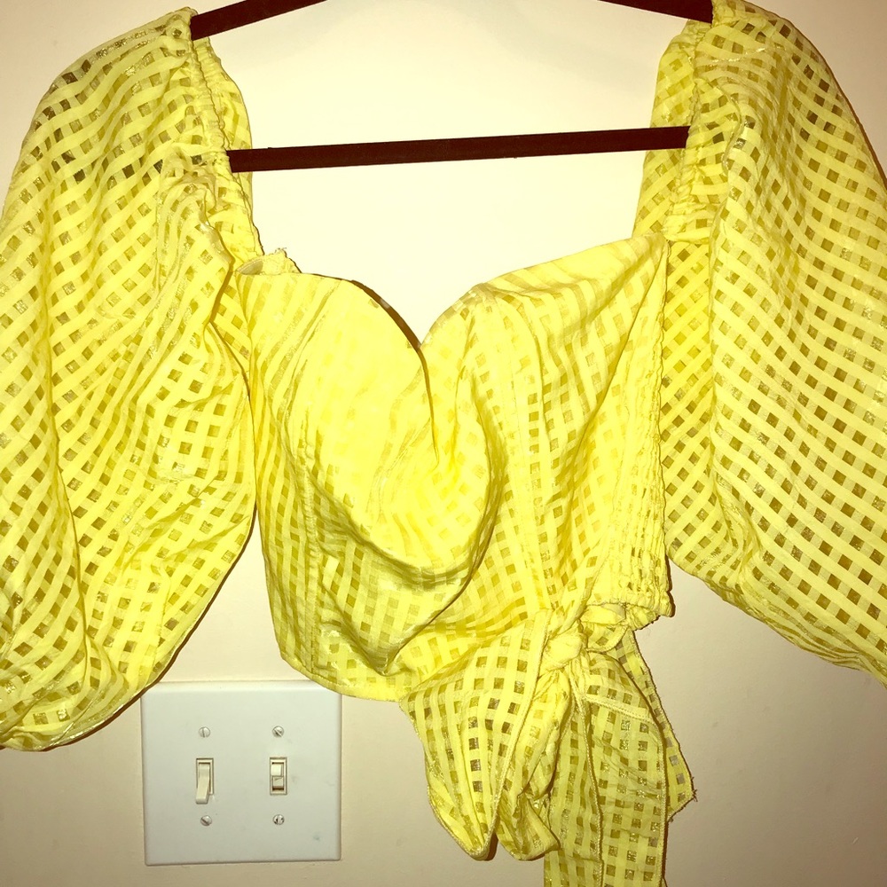 Yellow Crop top with tie